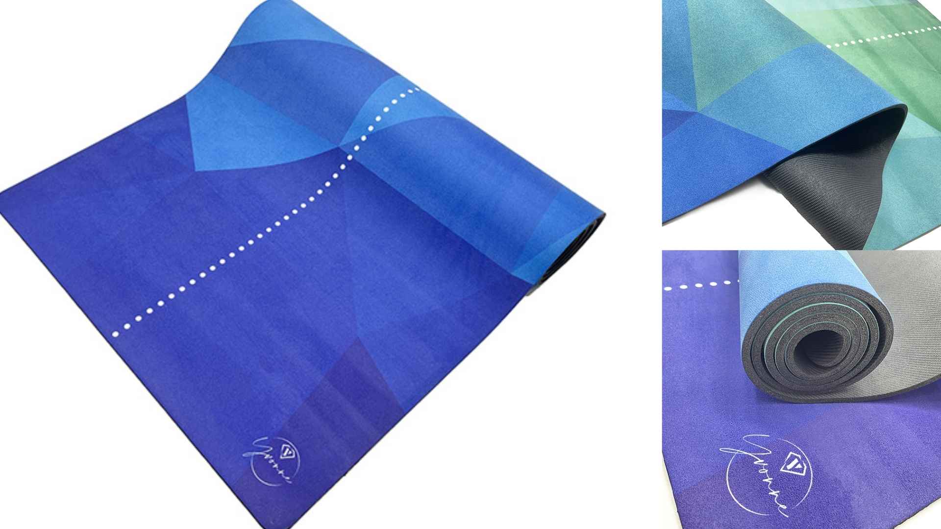 Thảm yoga Blue Geomatric - Hình khối màu xanh 6mm