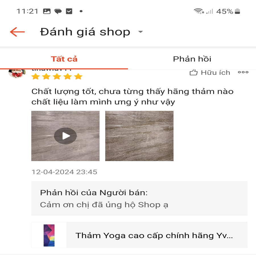 review thảm yoga yvonne