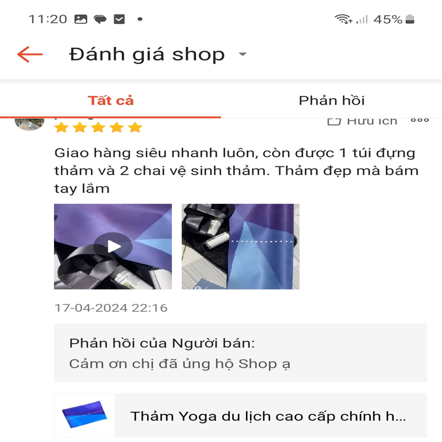 review thảm yoga yvonne