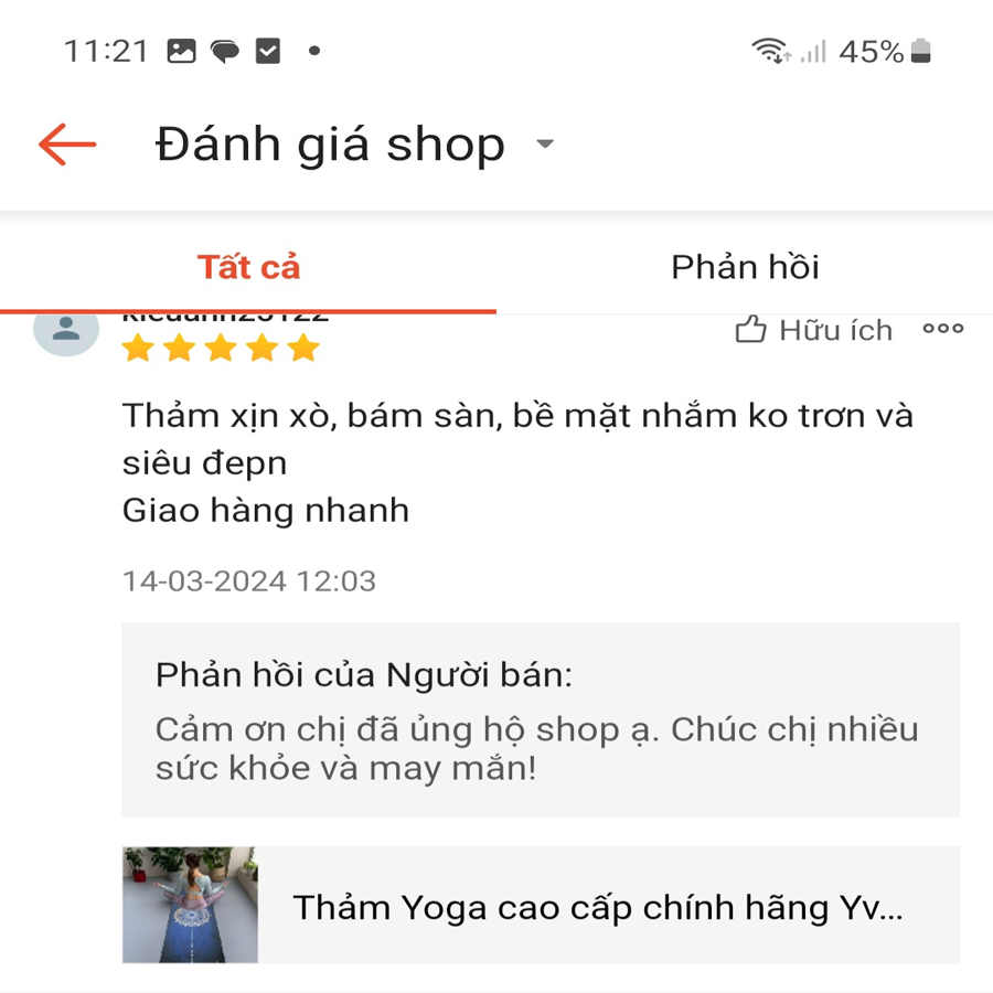 review thảm yoga yvonne