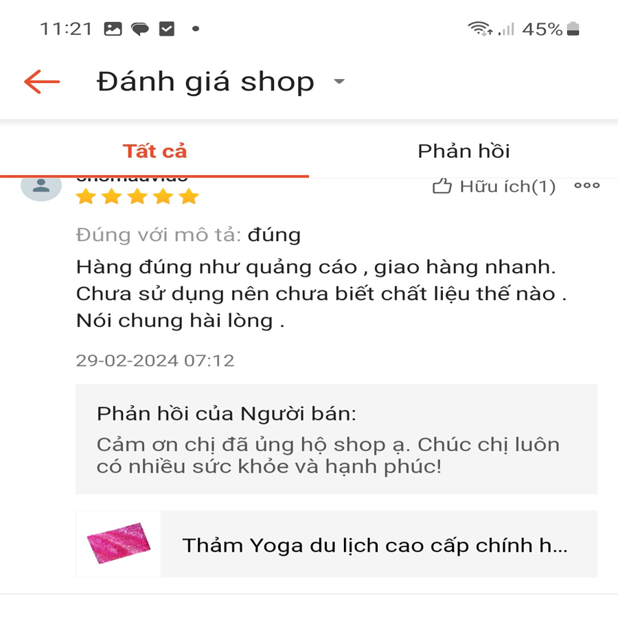 review thảm yoga yvonne