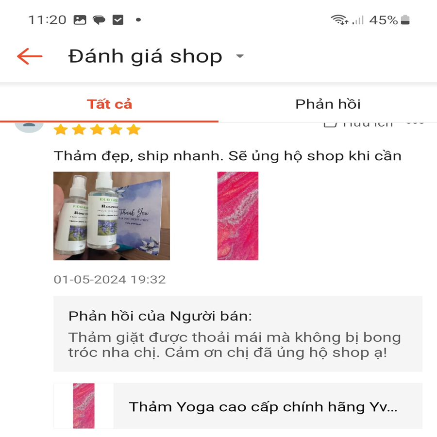review thảm yoga yvonne